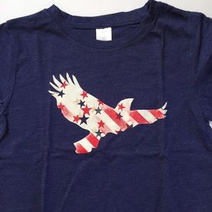 Girls Blue Eagle tee 6/7 or 8/9 Avon